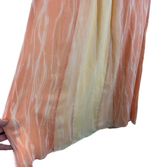 White + Warren NWT Silk Dress Neiman Marcus Lightweight Orange Yellow Stripes - Picture 4 of 6